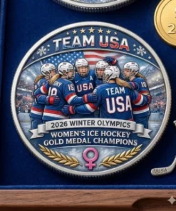 Team USA 2026 Olympics Ice Hockey Gold Medal Champions Coin
