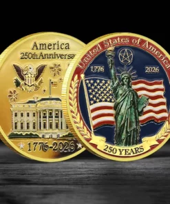USA 250th Anniversary Challenge Coin Statue of Liberty White House 2026 Medal