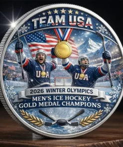 Team USA 2026 Olympics Men Ice Hockey Gold Medal Champions Coin