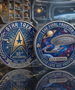 Star Treks Boldly Go 60Th Anniversary 2026 Commemorative Challenge Coin
