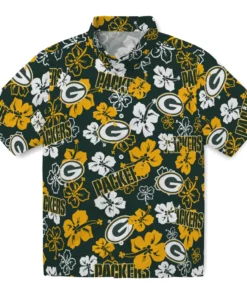 Green Bay Packers Hibiscus Bloom Hawaiian Shirt
