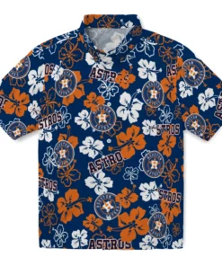 Houston Astros Hibiscus Bloom Hawaiian Shirt