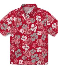 Houston Cougars Hibiscus Bloom Hawaiian Shirt
