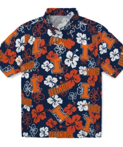 Illinois Fighting Illini Hibiscus Bloom Hawaiian Shirt