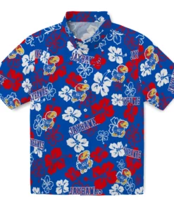 Kansas Jayhawks Hibiscus Bloom Hawaiian Shirt