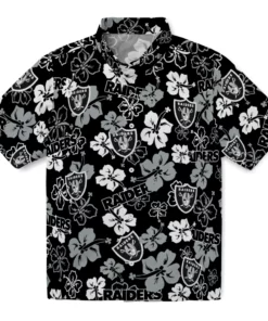 Las Vegas Raiders Hibiscus Bloom Hawaiian Shirt