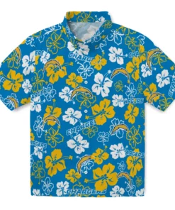Los Angeles Chargers Hibiscus Bloom Hawaiian Shirt