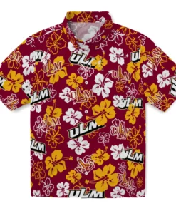 Louisiana-Monroe Warhawks Hibiscus Bloom Hawaiian Shirt