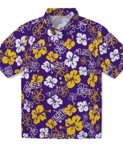 LSU Tigers Hibiscus Bloom Hawaiian Shirt