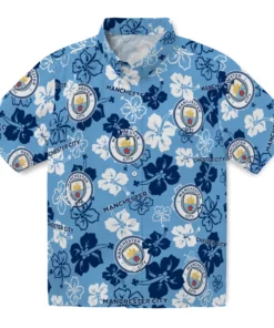 Manchester City Hibiscus Bloom Hawaiian Shirt