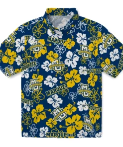 Marquette Golden Eagles Hibiscus Bloom Hawaiian Shirt