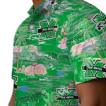 marshall-thundering-herd-hawaiian-shirt-flamingo-retreat-green-best-selling.webp