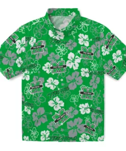 Marshall Thundering Herd Hibiscus Bloom Hawaiian Shirt