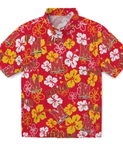 Maryland Terrapins Hibiscus Bloom Hawaiian Shirt