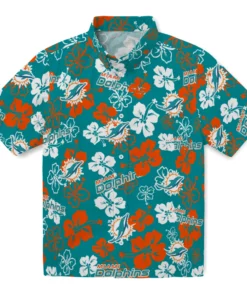 Miami Dolphins Hibiscus Bloom Hawaiian Shirt