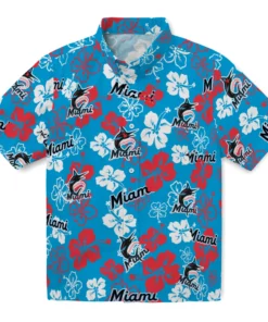 Miami Marlins Hibiscus Bloom Hawaiian Shirt