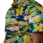 michigan-wolverines-hawaiian-shirt-flamingo-retreat-blue-best-selling.webp
