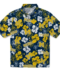 Michigan Wolverines Hibiscus Bloom Hawaiian Shirt