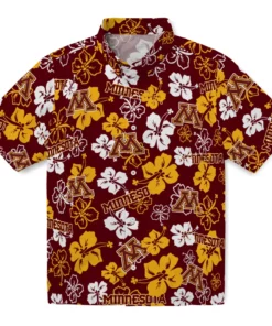 Minnesota Golden Gophers Hibiscus Bloom Hawaiian Shirt