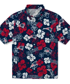 New England Patriots Hibiscus Bloom Hawaiian Shirt