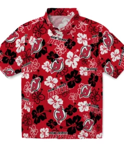 New Jersey Devils Hibiscus Bloom Hawaiian Shirt
