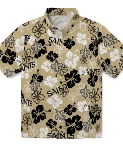 New Orleans Saints Hibiscus Bloom Hawaiian Shirt