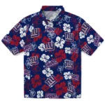 New York Giants Hibiscus Bloom Hawaiian Shirt