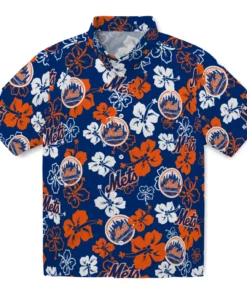 New York Mets Hibiscus Bloom Hawaiian Shirt