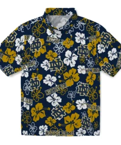Notre Dame Fighting Irish Hibiscus Bloom Hawaiian Shirt