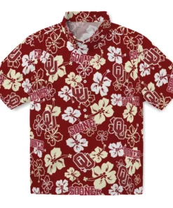 Oklahoma Sooners Hibiscus Bloom Hawaiian Shirt