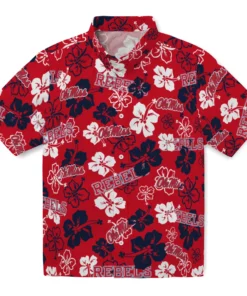 Ole Miss Rebels Hibiscus Bloom Hawaiian Shirt