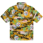 pittsburgh-steelers-hawaiian-shirt-flamingo-retreat-gold-best-selling.webp