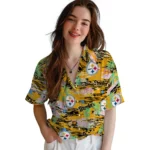 pittsburgh-steelers-hawaiian-shirt-flamingo-retreat-gold-best-selling.webp