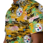 pittsburgh-steelers-hawaiian-shirt-flamingo-retreat-gold-best-selling.webp