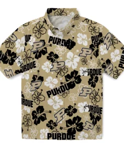 Purdue Boilermakers Hibiscus Bloom Hawaiian Shirt