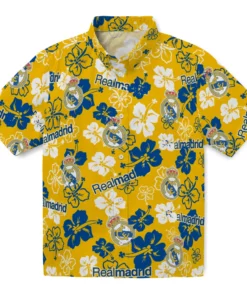 Real Madrid Hibiscus Bloom Hawaiian Shirt
