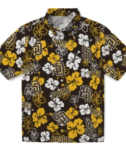 San Diego Padres Hibiscus Bloom Hawaiian Shirt