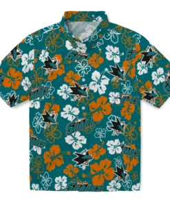 San Jose Sharks Hibiscus Bloom Hawaiian Shirt