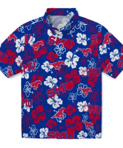 SMU Mustangs Hibiscus Bloom Hawaiian Shirt