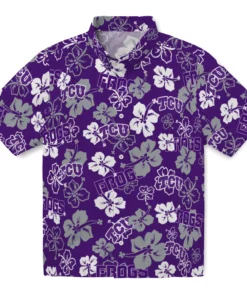 TCU Horned Frogs Hibiscus Bloom Hawaiian Shirt