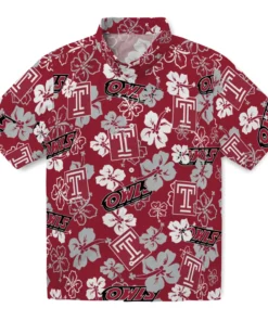 Temple Owls Hibiscus Bloom Hawaiian Shirt