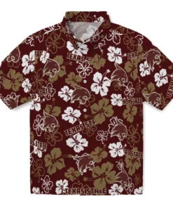 Texas State Bobcats Hibiscus Bloom Hawaiian Shirt