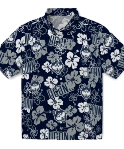 UConn Huskies Hibiscus Bloom Hawaiian Shirt