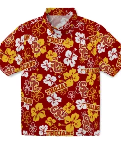 USC Trojans Hibiscus Bloom Hawaiian Shirt