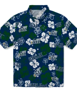 Utah Jazz Hibiscus Bloom Hawaiian Shirt