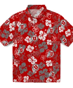 Utah Utes Hibiscus Bloom Hawaiian Shirt