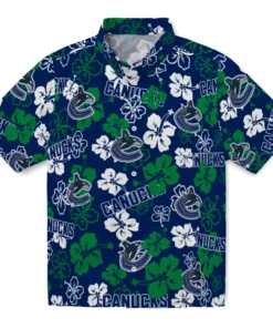 Vancouver Canucks Hibiscus Bloom Hawaiian Shirt