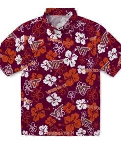 Virginia Tech Hokies Hibiscus Bloom Hawaiian Shirt