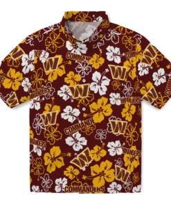 Washington Commanders Hibiscus Bloom Hawaiian Shirt