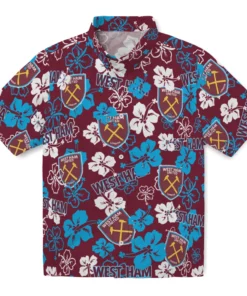 West Ham United Hibiscus Bloom Hawaiian Shirt